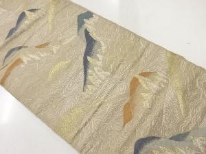 アンティーク　波に樹木模様織出し本袋帯（材料）